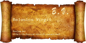 Belosics Virgil névjegykártya